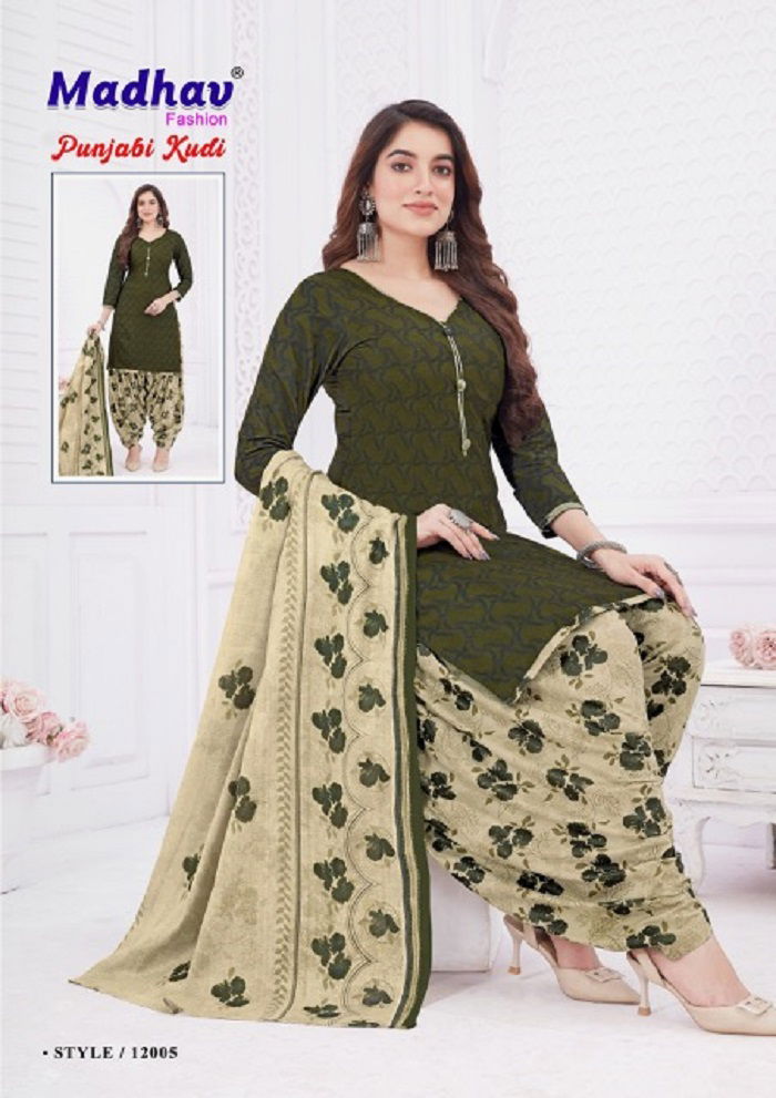 Punjabi Kudi Vol 12 By Madhav 12001 To 12010 Cotton Dress Material Suppliers in India